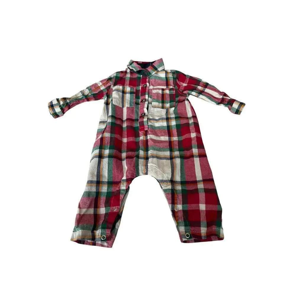 Blue Rooster Baby Boys Red Holiday Tartan Easton Jumper Size 6-12 M